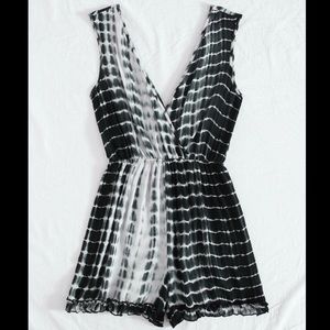 Tie Dye Crossover Deep Neck Jumpsuit